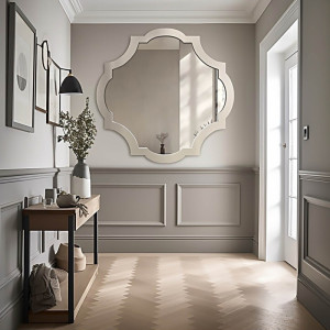 Wandspiegel in retro stijl in lijst - SKARLET