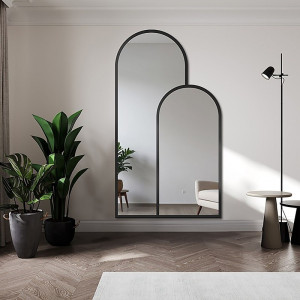 Dubbele semi-ovale spiegel in mdf lijst - MURAN