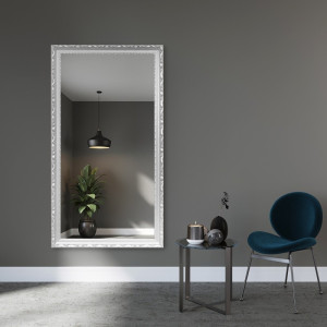 Spiegel in witte decoratieve houten lijst - 5004001
