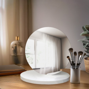 Decoratieve ronde make-up spiegel op voet - BLUM III