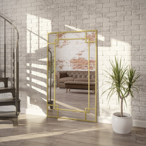 Loft spiegel met gouden mdf stijlen - GABRIELA