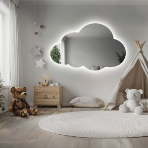 Spiegel voor kinderkamer wolk met verlichting - CLOUD LED