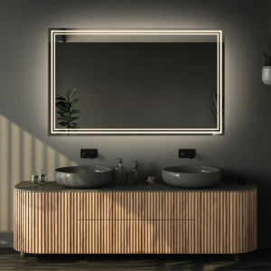Łazienkowe lustro prostokątne z matą antyparową - MIA LED PREMIUM