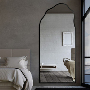 Półowalne lustro o organicznym kształcie w ramie - AURO W RAMIE 1