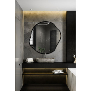 Lustro o organicznym kształcie w ramie - CYRKON W RAMIE