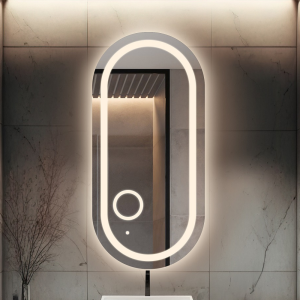 Łazienkowe lustro owalne z lusterkiem zoom led - HOLI LED PREMIUM