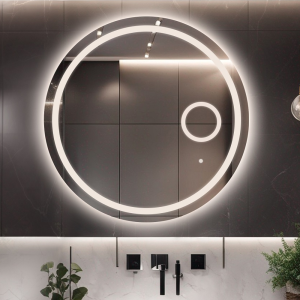Łazienkowe lustro okrągłe z lusterkiem zoom led - MAIA LED PREMIUM
