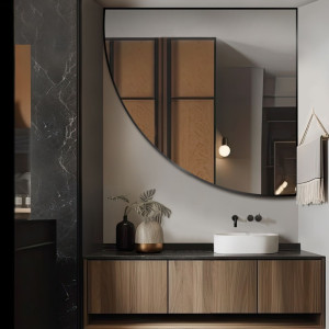 Lustro ćwiartka z koła w ramie MDF - ĆWIARTKA W RAMIE