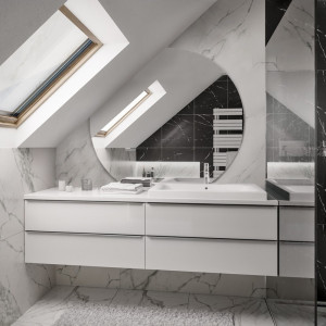 Okrągłe lustro na poddasze ścięte boki  - OLGA