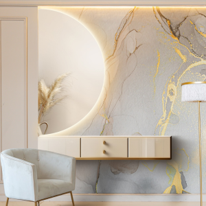 Duże lustro ścienne półokrągłe z podświetleniem LED, nowoczesne lustro łazienkowe i okrągłe lustro do toaletki – HELENA LED