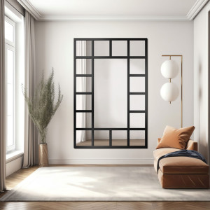 Lustro loft ze szprosami - ISMENA - kolor ramy do wyboru