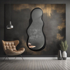 Lustro o nieregularnym kształcie w ramie mdf- RISOL W RAMIE