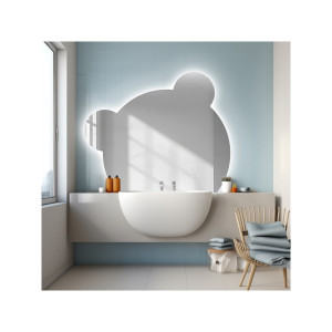 Lustro do dziecięcej łazienki z podświetleniem– PANDA LED