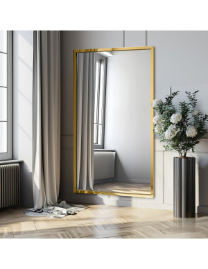 Lustro w lustrzanej ramie złoty połysk - IZABELLA ZŁOTA