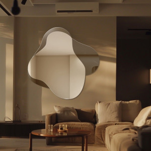 Lustro nieregularne na brązowej tafli - MOCHA TRUFFLE