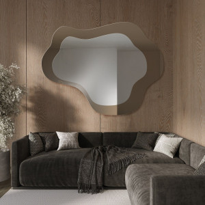 Lustro nieregularne na brązowej tafli - MOCHA COCOA