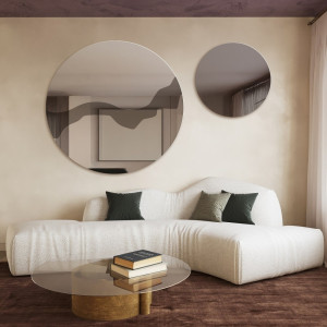 Lustra okrągłe na brązowej tafli - MOCHA NOUGAT