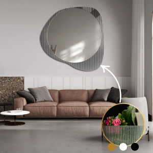 Dekoracyjne lustro na szkle ornamentowym estriado - LUXORA ELEGRA