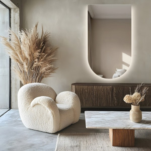 Lustro łazienkowe półowalne z podświetleniem - FRANK LED