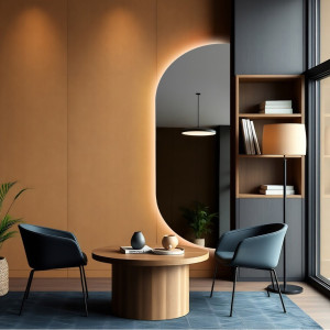 Lustro o nieregularnym kształcie z podświetleniem - NOE LED