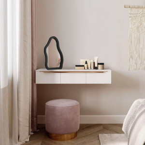 Lusterko kosmetyczne w czarnej ramie mdf - STONE PETITE