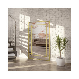 Oglindă de mansardă cu stâlpi din mdf auriu - GABRIELA Dimensiuni 60x120