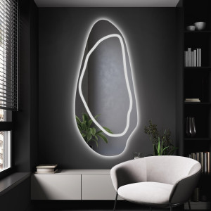 Oglindă organică cu iluminare - JASPIS LED III Dimensiuni 87x190