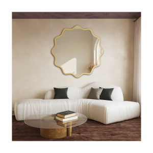 Oglindă rotundă în ramă MDF ondulată – AQUARELLE NAYA Dimensiuni 80