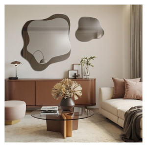 Oglinzi neregulate pe placă maro – MOCHA CREME Dimensiuni 132x90