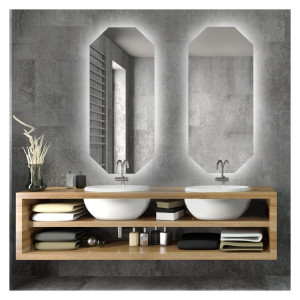 Set de oglinzi octogonale cu iluminare - OKTAGON LED SET Dimensiuni 50x120