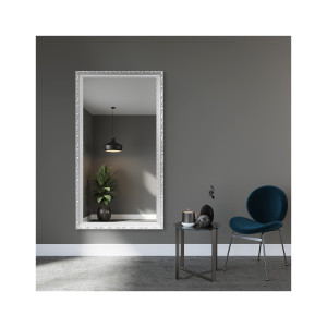 Oglindă în ramă de lemn ornamentală albă - 5004001 Dimensiuni 150x50