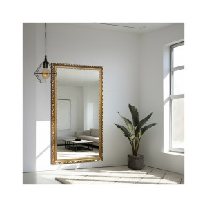 Oglindă în ramă de lemn ornamentală aurie - 5004003 Dimensiuni 50x150