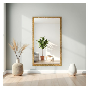 Oglindă Glamour cu ramă aurie, lucioasă - 8002002 Dimensiuni 60x160