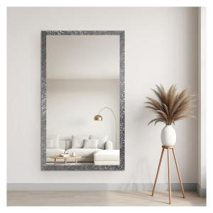 Oglindă Glamour cu ramă argintie, lucioasă - 8002003 Dimensiuni 60x160