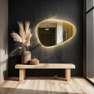 Oglindă de formă organică cu iluminare - KALCYT LED Dimensiuni 107x70
