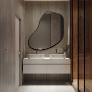 Oglindă în formă organică într-o ramă - KWARC ÎN CADRU Dimensiuni 85x90