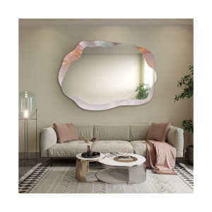 Oglindă neregulată pe marmură roz – MARBLE ROSATO Dimensiuni 80x57