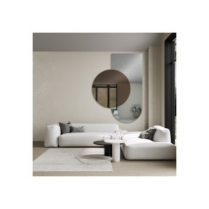 Oglindă semiovală cu placă rotundă maro – MOCHA BROWNIE Dimensiuni 80x110
