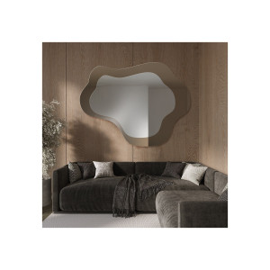 Oglindă neregulată pe placă maro – MOCHA COCOA Dimensiuni 120x92