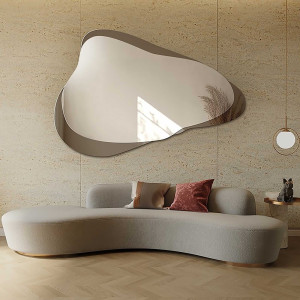 Oglindă neregulată pe placă maro – MOCHA MOKKA Dimensiuni 100x67