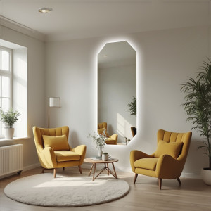 Oglindă octogonală cu iluminare - OKTAGON LED Dimensiuni 50x120