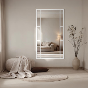 Oglindă de mansardă cu muntins , cu ramă albă - SET Dimensiuni 60x120