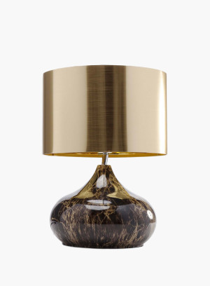 Lampa stołowa Mamo Deluxe brązowa - klosz złoty