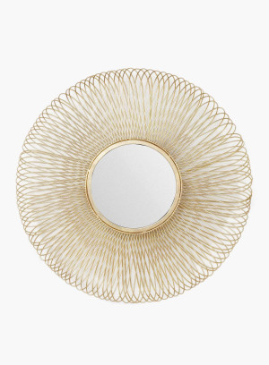 Lustro El Sol Gold z metalową ramą