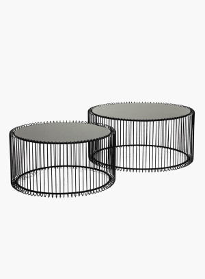 Komplet stolików kawowych Wire czarny - 2 elementy