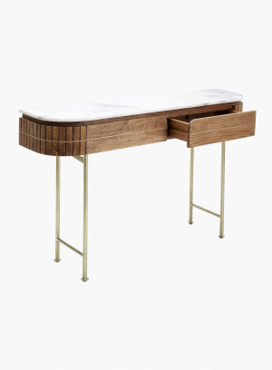 Konsola Grace z drewna mango - marmurowy blat