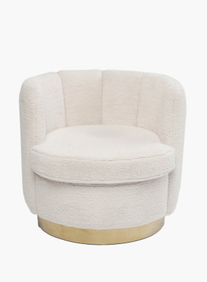 Fotel  Silhouette bouclé kremowobiały