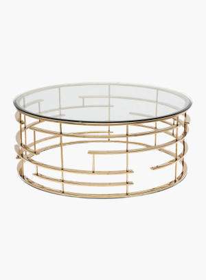 Stolik kawowy Jupiter transparentno - złoty