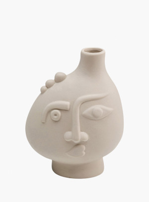 Wazon z kamionki twarz abstrakcyjna beżowy