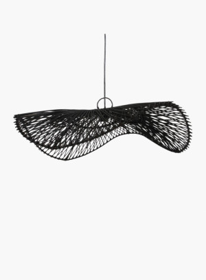 Lampa wisząca Chapeau rattanowa Czarna L
